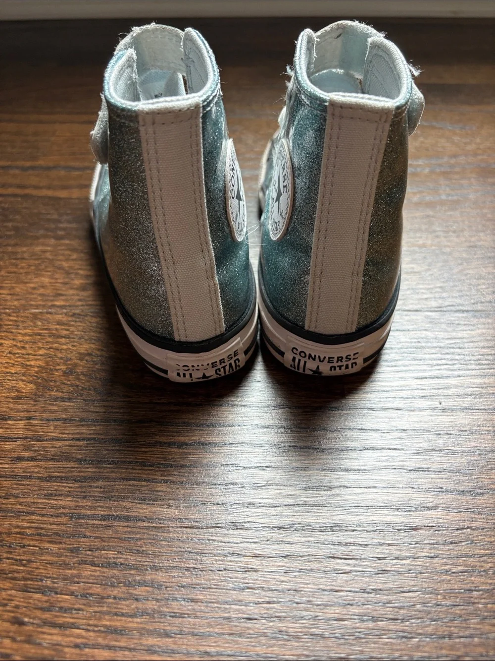 Converse Kids High Top Sneakers - Light Blue Glitter